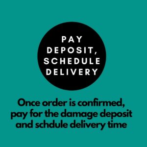 once order is confirmed, pay for the damage deposit and schedule delivery time with Dragon Totes - plastic moving box rental